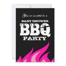 Aangepaste achtertuin baby shower BBQ feestuitnodi