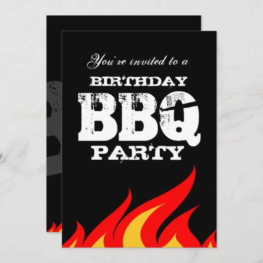 Aangepaste achtertuin BBQ Verjaardagsfeest uitnodi Kaart (Voorkant / Achterkant)