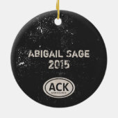 Aangepaste  ACK Nantucket Massachusetts Keramisch Ornament (Achterkant)