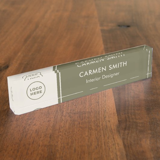 Aangepaste Acryl Executive Green Desk naamplaat Naambordje (Zijkant)