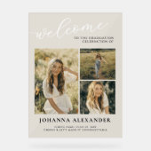 Aangepaste Acryl Modern 3 Foto's Afstuderen Welkom Acryl Bord (Voorkant)