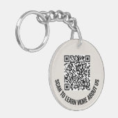 Aangepaste Acryl QR Code Gepersonaliseerde Ronde L Sleutelhanger (Voorkant Links)
