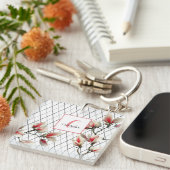 Aangepaste acryl Sleutelhanger monogrammed (Voorkant Rechts)