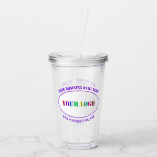 Aangepaste acryl tumbler met bedrijfslogo en tekst drinkbeker