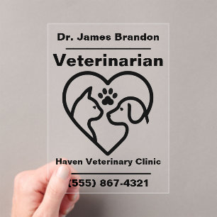 Aangepaste Acryl Veterinaire Kantoor Teken Uitnodigingen