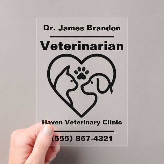 Aangepaste Acryl Veterinaire Kantoor Teken Uitnodigingen (Insitu (Draagbaar))
