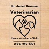 Aangepaste Acryl Veterinaire Kantoor Teken Uitnodigingen (Voorkant)