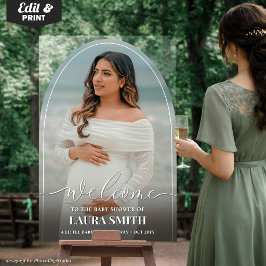 Aangepaste Acrylaat Boog voor Baby Shower met Foto Acryl Bord