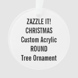 Aangepaste acrylROND kerstboomversiering, leeg Ornament