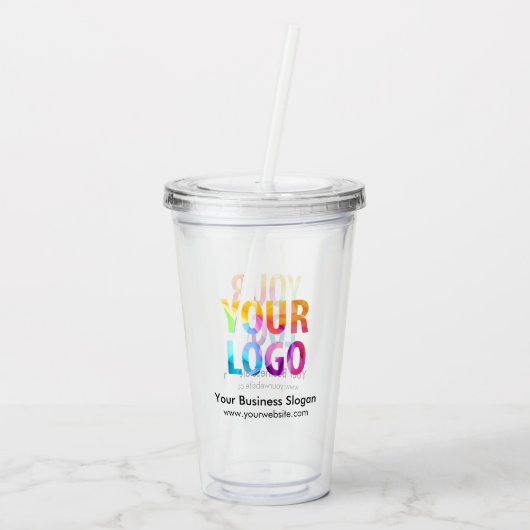 Aangepaste actie voor bedrijven met Logo Acryl Drinkbeker (Achterkant)