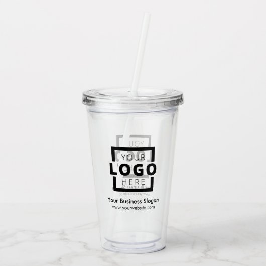 Aangepaste actie voor bedrijven met Logo Acryl Drinkbeker (Achterkant)