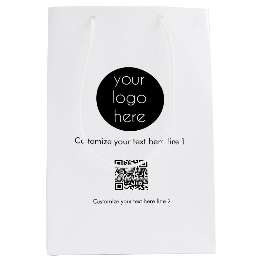 Aangepaste actie voor bedrijven met Logo Medium Cadeauzakje (Voorkant)