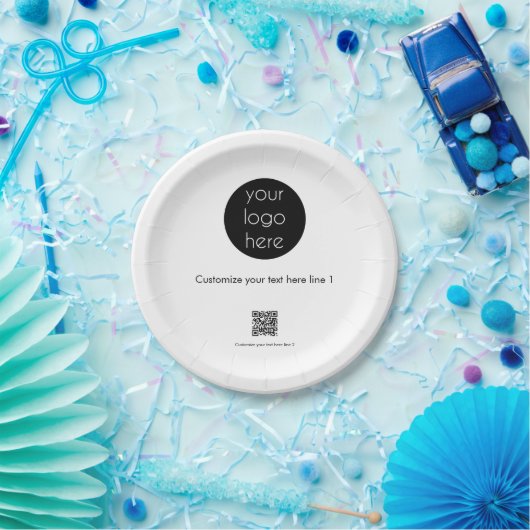 Aangepaste actie voor bedrijven met Logo Papieren Bordje (Feest)