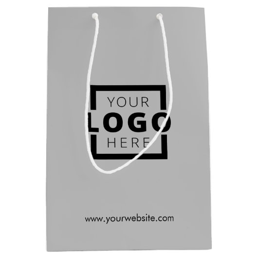 Aangepaste actie voor zakelijke Logo Medium Cadeauzakje (Voorkant)