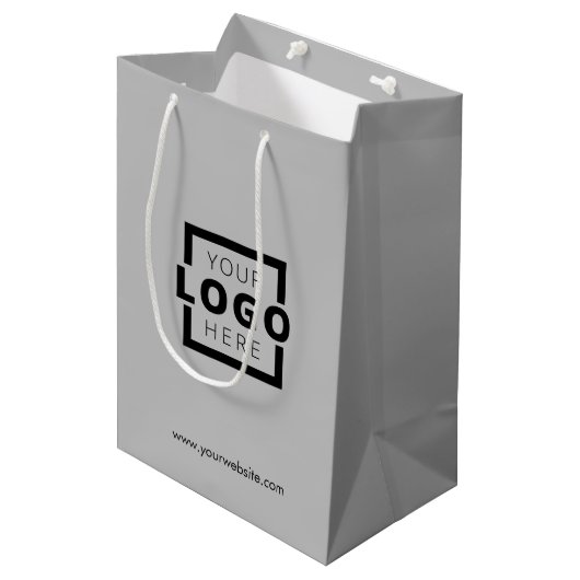 Aangepaste actie voor zakelijke Logo Medium Cadeauzakje (Voorkant Gekanteld)