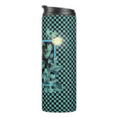 Aangepaste activering van Aqua Checkerboard Thermosbeker (Geroteerd rechts)