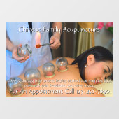 Aangepaste acupunctuur cupping therapie bedrijf 4 raamsticker (Vel)