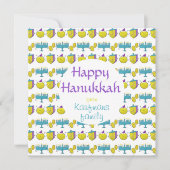 Aangepaste add jouw naam Chanoeka schattige kaart (Voorkant)