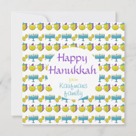 Aangepaste add jouw naam Chanoeka schattige kaart