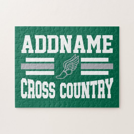 Aangepaste ADD NAAM Cross Country Hardlopen Team Legpuzzel (Horizontaal)