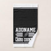 Aangepaste ADD NAAM Cross Country Runner Running T Bad Handdoek (Handdoek)