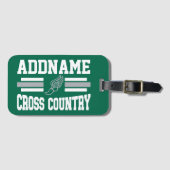 Aangepaste ADD NAAM Cross Country Runner Running T Bagagelabel (Voorkant (horizontaal))