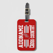 Aangepaste ADD NAAM Cross Country Runner Running T Bagagelabel (Voorkant (verticaal))