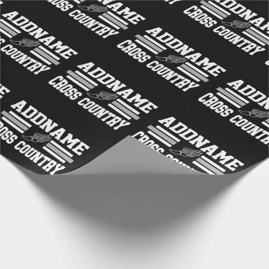 Aangepaste ADD NAAM Cross Country Runner Running T Cadeaupapier (Hoek)