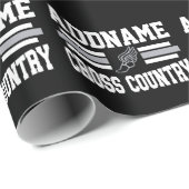 Aangepaste ADD NAAM Cross Country Runner Running T Cadeaupapier (Rol Hoek)