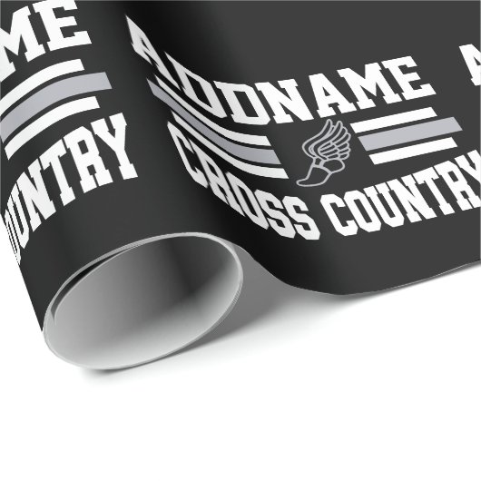 Aangepaste ADD NAAM Cross Country Runner Running T Cadeaupapier (Rol Hoek)