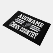 Aangepaste ADD NAAM Cross Country Runner Running T Deurmat (Schuin)