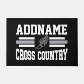 Aangepaste ADD NAAM Cross Country Runner Running T Deurmat (Voorkant)