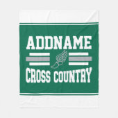 Aangepaste ADD NAAM Cross Country Runner Running T Fleece Deken (Voorkant)