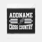 Aangepaste ADD NAAM Cross Country Runner Running T Fleece Deken (Voorkant)