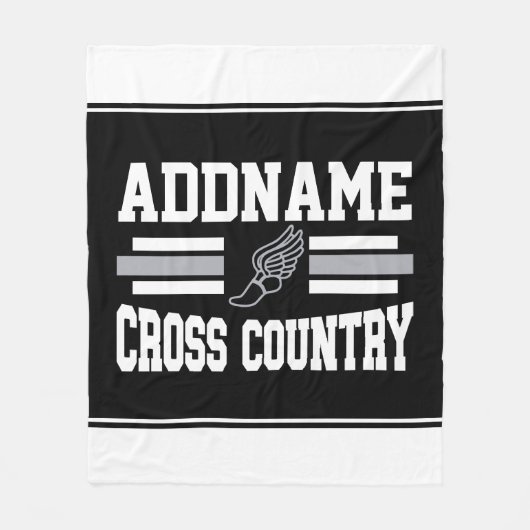 Aangepaste ADD NAAM Cross Country Runner Running T Fleece Deken (Voorkant)