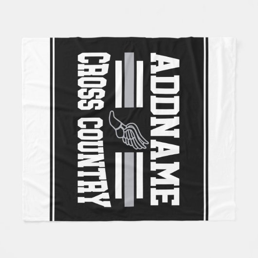 Aangepaste ADD NAAM Cross Country Runner Running T Fleece Deken (Voorkant (Horizontaal))