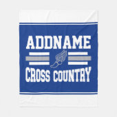 Aangepaste ADD NAAM Cross Country Runner Running T Fleece Deken (Voorkant)