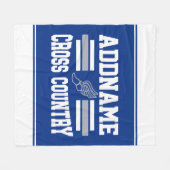 Aangepaste ADD NAAM Cross Country Runner Running T Fleece Deken (Voorkant (Horizontaal))