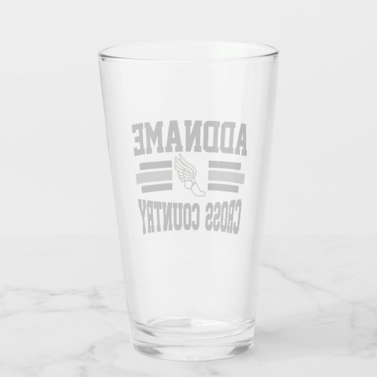 Aangepaste ADD NAAM Cross Country Runner Running T Glas (Achterkant)