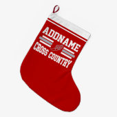 Aangepaste ADD NAAM Cross Country Runner Running T Grote Kerstsok (Voorkant (Hangend))