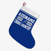 Aangepaste ADD NAAM Cross Country Runner Running T Grote Kerstsok (Voorkant (Hangend))