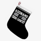 Aangepaste ADD NAAM Cross Country Runner Running T Grote Kerstsok (Voorkant (Hangend))
