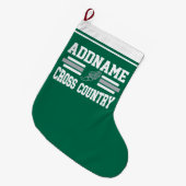 Aangepaste ADD NAAM Cross Country Runner Running T Grote Kerstsok (Voorkant (Hangend))