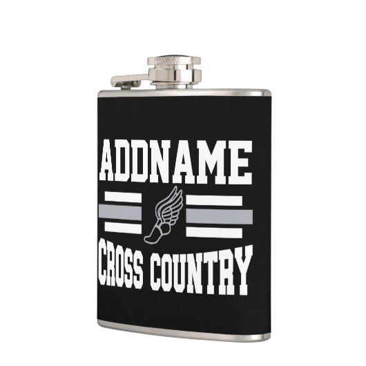 Aangepaste ADD NAAM Cross Country Runner Running T Heupfles (Links)