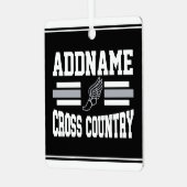 Aangepaste ADD NAAM Cross Country Runner Running T Metalen Ornament (Voorkant links)