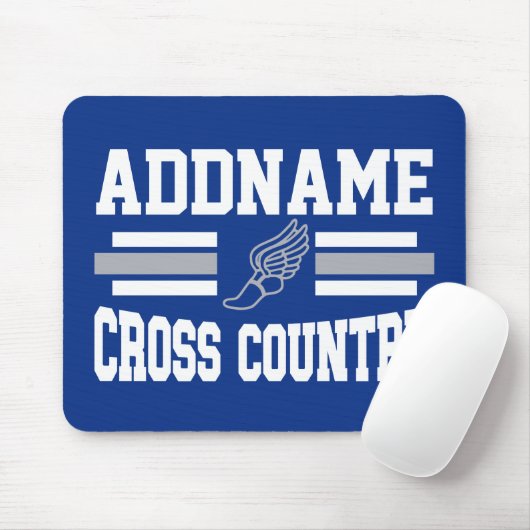 Aangepaste ADD NAAM Cross Country Runner Running T Muismat (Met muis)