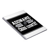Aangepaste ADD NAAM Cross Country Runner Running T Notitieboek (Rechterzijde)