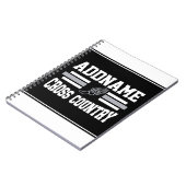 Aangepaste ADD NAAM Cross Country Runner Running T Notitieboek (Linkerzijde)