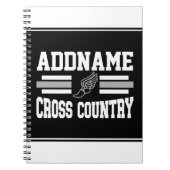 Aangepaste ADD NAAM Cross Country Runner Running T Notitieboek (Voorkant)
