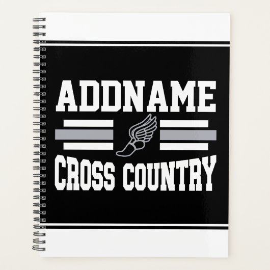 Aangepaste ADD NAAM Cross Country Runner Running T Planner (Voorkant)